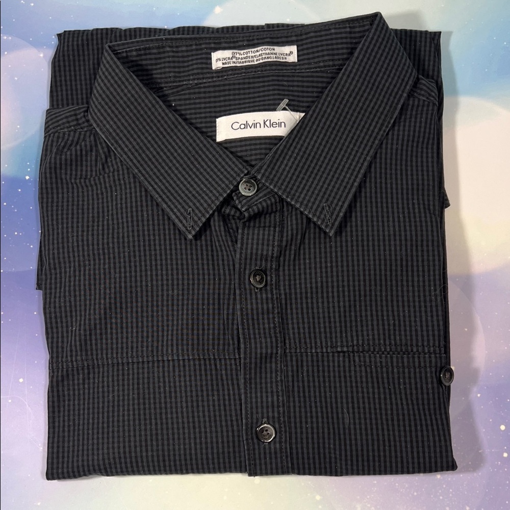 Calvin Klein Men's Black Striped Shirt